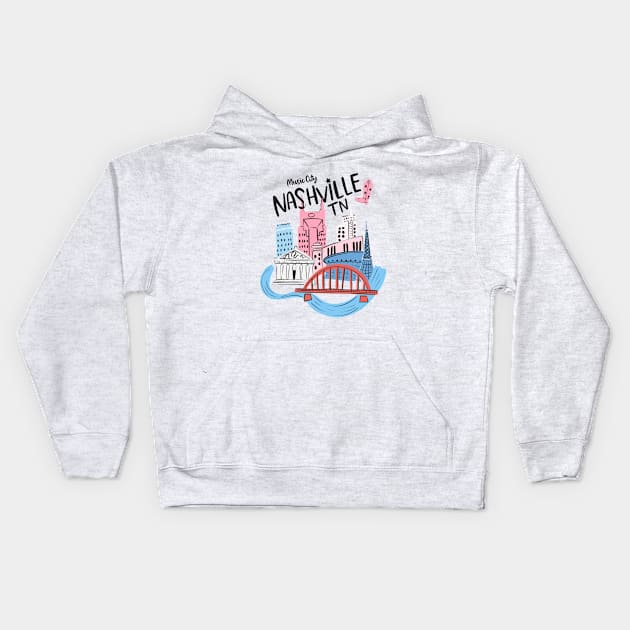 Definitely a Nashville Party Kids Hoodie by Taylor Thompson Art